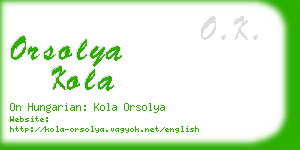 orsolya kola business card